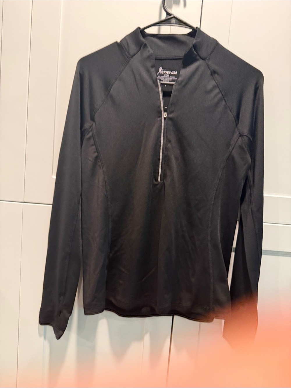 Active USA Black Long-Sleeve Half-Zip Performance Pullover